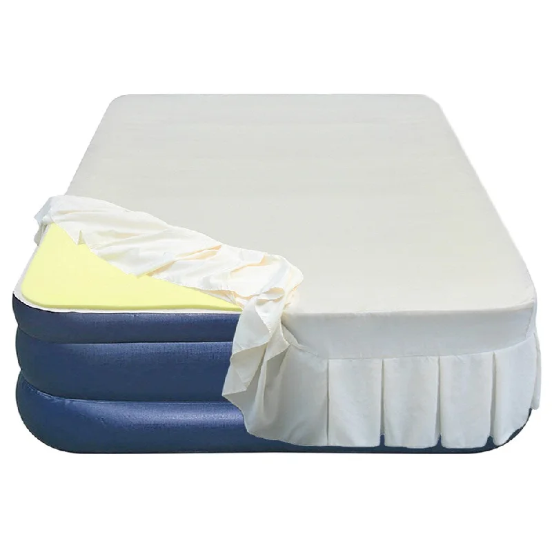 Natural latex and organic cotton blend mattressesAirtek Full-size Flocked Top Airbed with 1-inch Memory Foam Topper and Skirted Sheet Natural latex and organic cotton blend mattressesAirtek Full-size Flocked Top Airbed with 1-inch Memory Foam Topper and Skirted Sheet