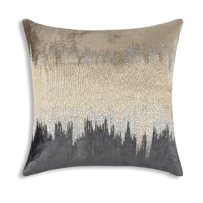 Lumbar Support Pillows for Car SeatsMira Beige Charcoal Velvet Pillow