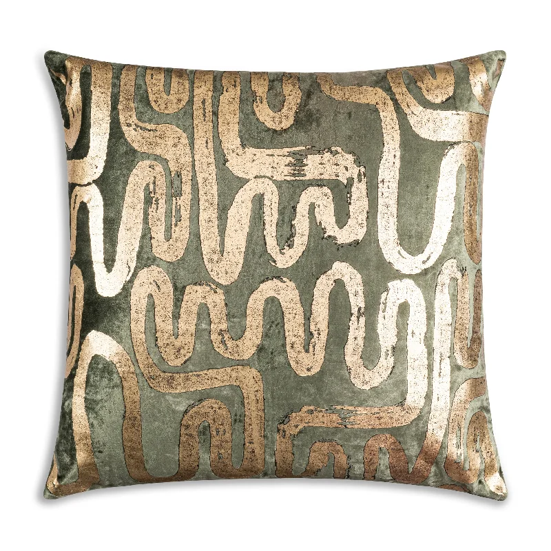 Memory Foam Pillows for Neck SupportMila Circular Abstract Green Gold Pillow