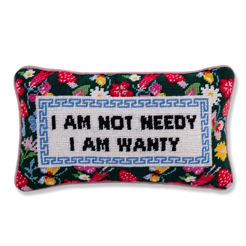 Decorative Pillows for Living Room MakeoverNot Needy Needlepoint Pillow