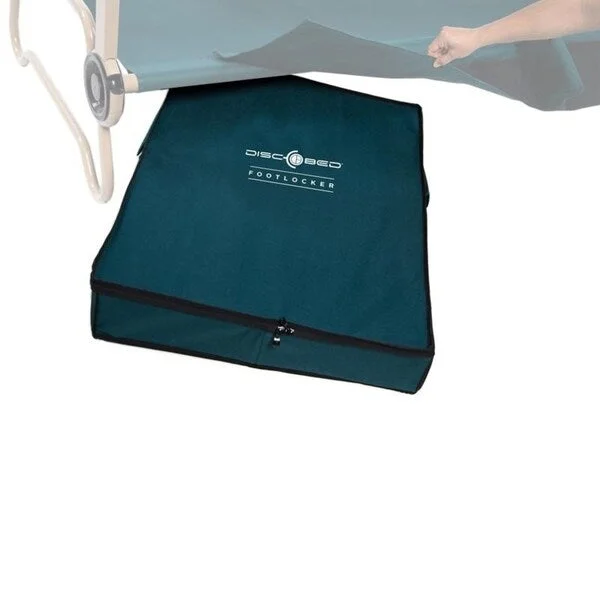 Wool - filled mattresses for natural insulation and moisture - wickingDisc-O-Bed Angled Expandable Under Bunk Footlocker; Green Wool - filled mattresses for natural insulation and moisture - wickingDisc-O-Bed Angled Expandable Under Bunk Footlocker; Green