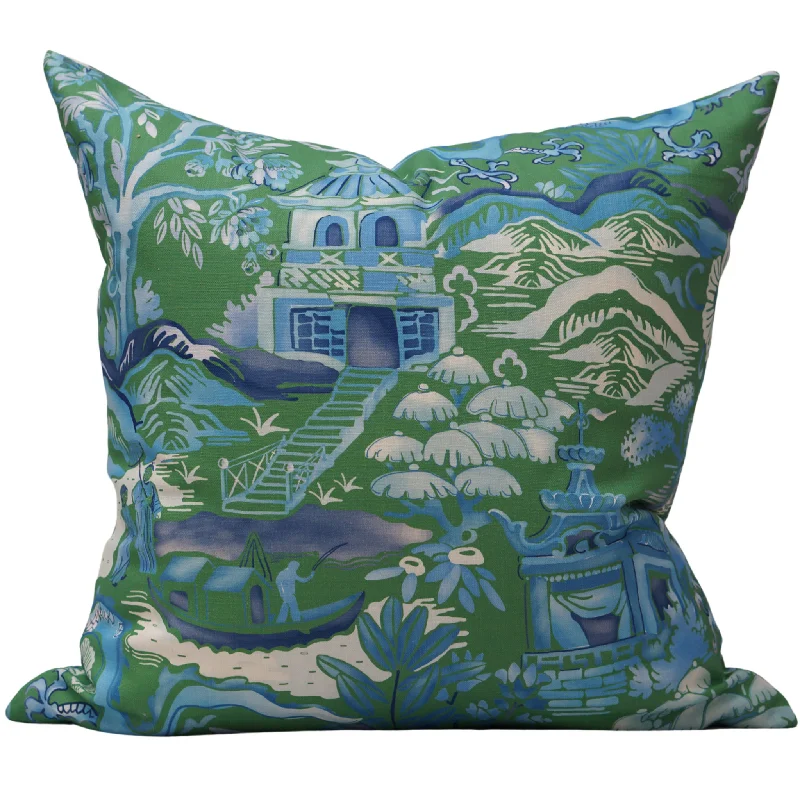 Bolster Pillows for Sofa DecorationGardens of Chinoiserie Pillow Cover in Herbal Green Bolster Pillows for Sofa DecorationGardens of Chinoiserie Pillow Cover in Herbal Green