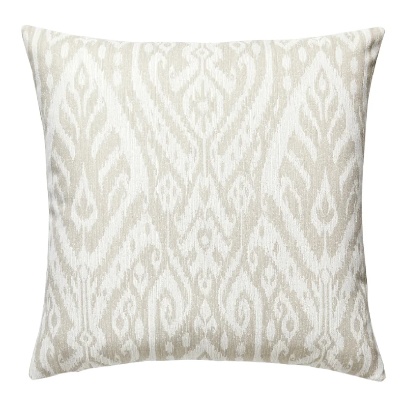 Plush Pillows for a Cozy BedBorneo Outdoor Ikat Throw Pillow In Linen