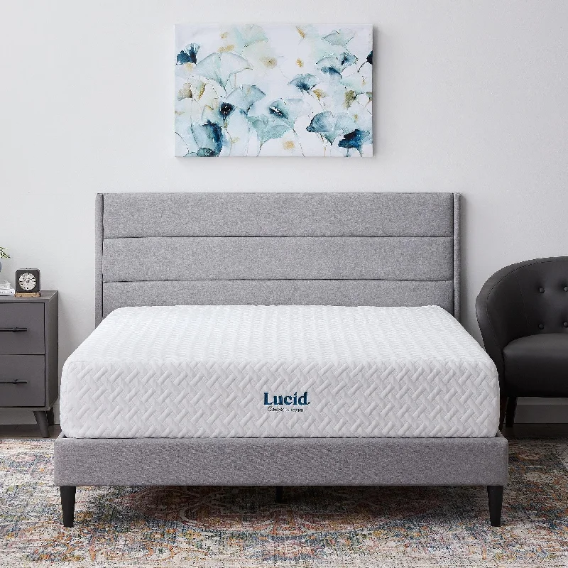 Organic cotton mattresses for a chemical - free sleep surfaceLUCID Comfort Collection 12-inch Firm Gel Memory Foam Mattress Organic cotton mattresses for a chemical - free sleep surfaceLUCID Comfort Collection 12-inch Firm Gel Memory Foam Mattress