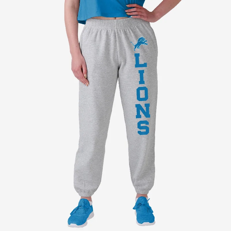 Detroit Lions Womens Big Wordmark Gray Sweatpants