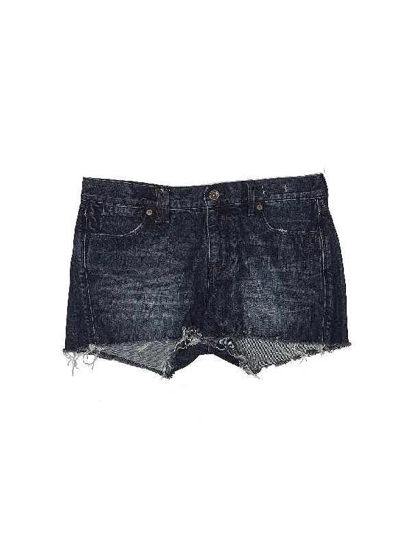 High-Rise Denim Shorts in Light Wash