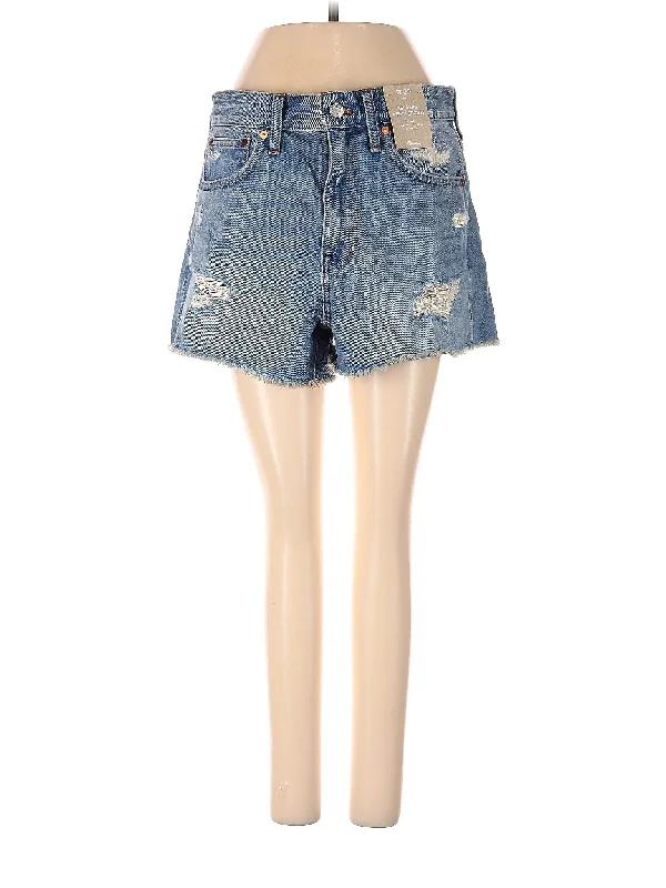 High-Rise Denim Shorts in Light Wash