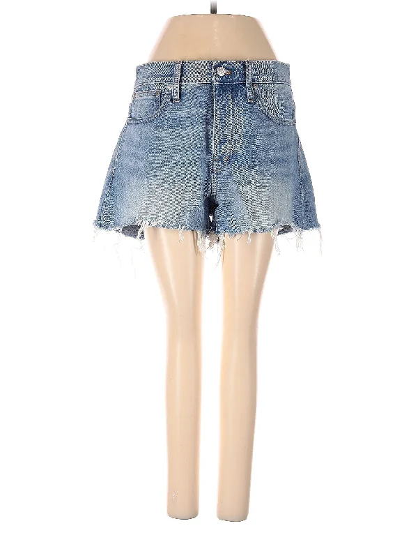 High-Rise Denim Shorts in Light Wash