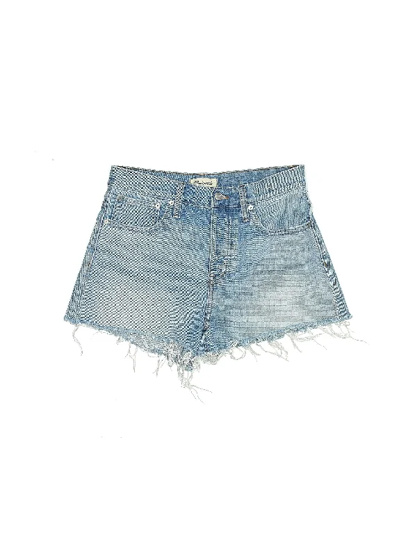 High-Rise Denim Shorts in Light Wash