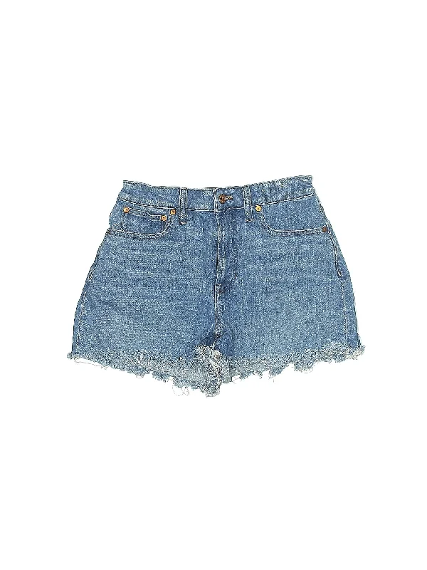 High-Rise Denim Shorts in Light Wash