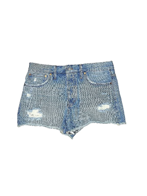 High-Rise Denim Shorts in Light Wash