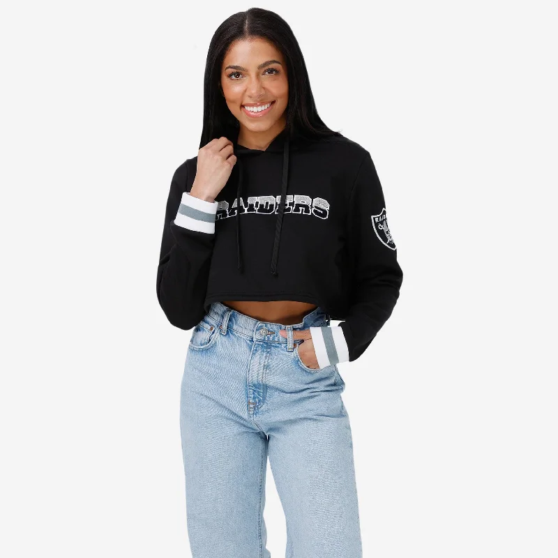 Las Vegas Raiders Womens Cropped Chenille Hoodie