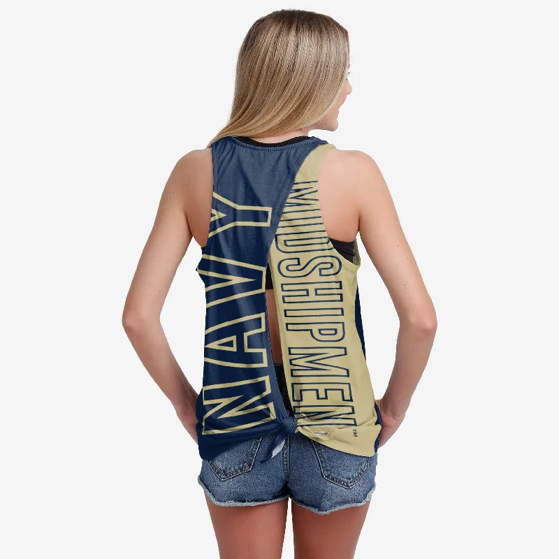 Navy Midshipmen Womens Tie-Breaker Sleeveless Top