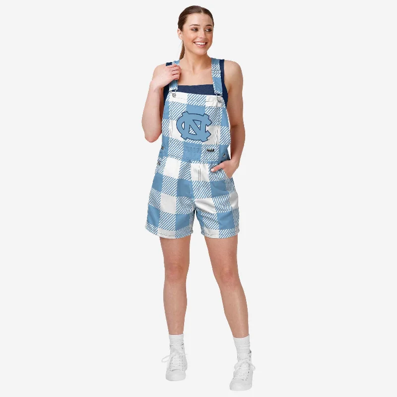 North Carolina Tar Heels Womens Plaid Bib Shortalls