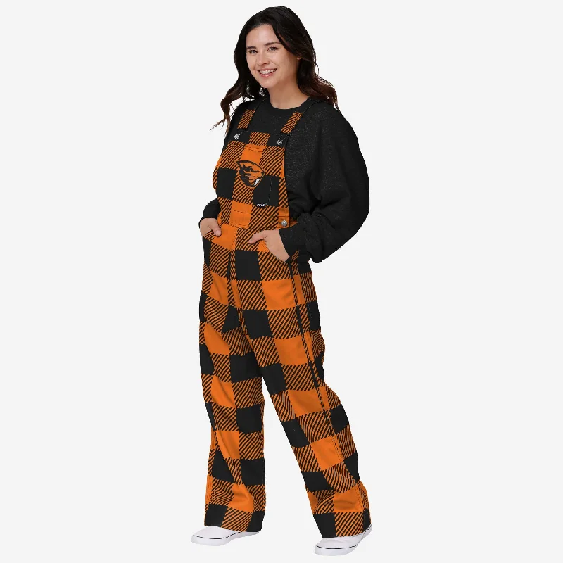 Oregon State Beavers Womens Plaid Bib Overalls