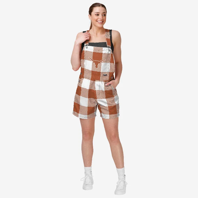 Texas Longhorns Womens Plaid Bib Shortalls