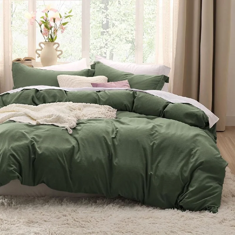Recycled polyester blankets for an eco - conscious option3pc Full Size Soft Prewashed Duvet Cover Set Olive Green Recycled polyester blankets for an eco - conscious option3pc Full Size Soft Prewashed Duvet Cover Set Olive Green