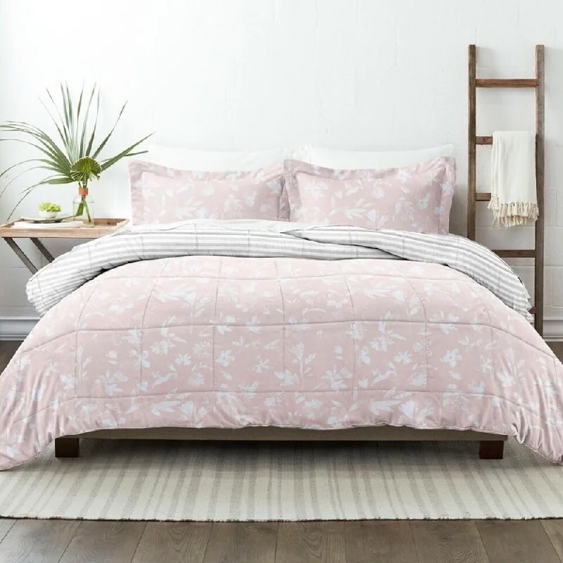Fleece blankets for a cozy and plush texture3pc King/Cal King Reversible Comforter Set Pressed Flowers Pink Fleece blankets for a cozy and plush texture3pc King/Cal King Reversible Comforter Set Pressed Flowers Pink