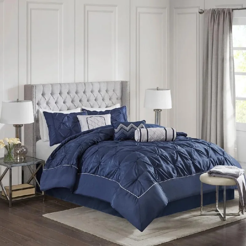 Synthetic fiber blend blankets for a budget - friendly choice7pc California King Embroidery Tufted Comforter Set Navy Synthetic fiber blend blankets for a budget - friendly choice7pc California King Embroidery Tufted Comforter Set Navy