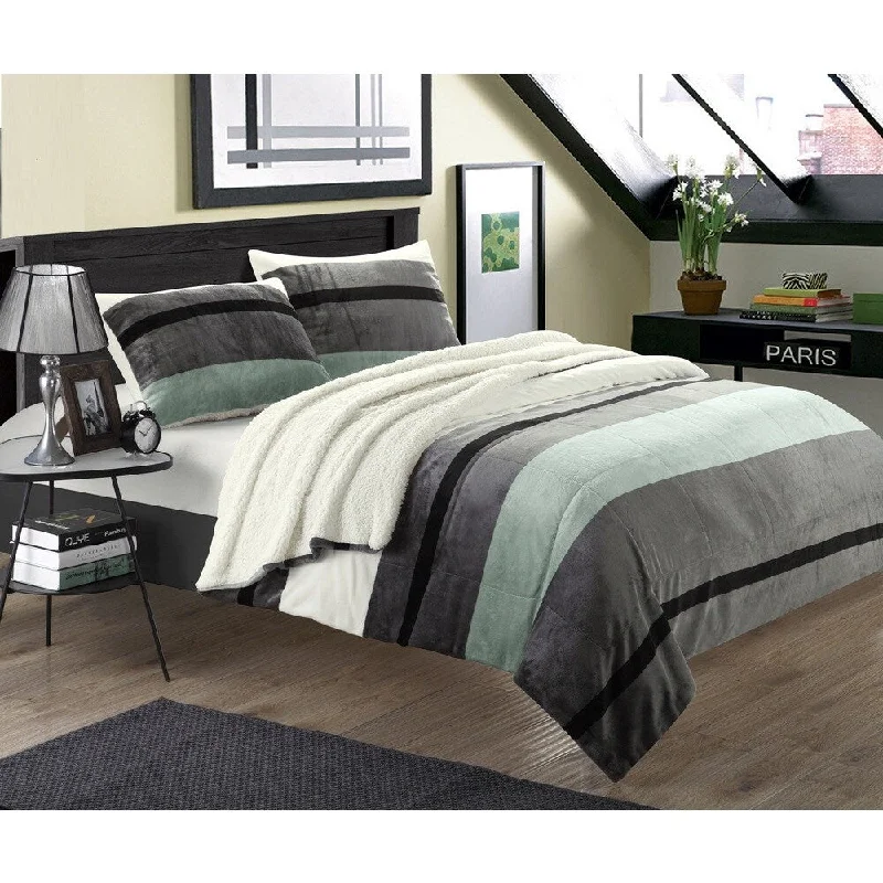Acrylic blankets for a soft and affordable alternativeChic Home Maryanne 3-piece Plush Microsuede Sherpa Blanket