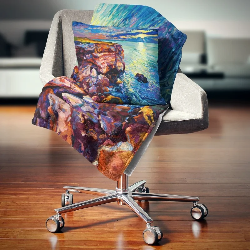 Silk blankets with a smooth and elegant touchDesignart 'Beautiful Ocean and Cliffs' Seascape Throw Blanket Silk blankets with a smooth and elegant touchDesignart 'Beautiful Ocean and Cliffs' Seascape Throw Blanket