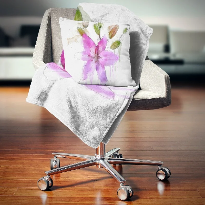 King - size blankets to cover large beds comfortablyDesignart 'Beautiful Purple Floral Illustration' Floral Throw Blanket King - size blankets to cover large beds comfortablyDesignart 'Beautiful Purple Floral Illustration' Floral Throw Blanket