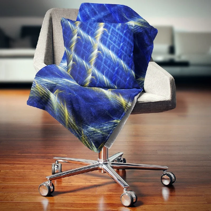 King - size blankets to cover large beds comfortablyDesignart 'Blue Abstract Metal Grill' Abstract Throw Blanket King - size blankets to cover large beds comfortablyDesignart 'Blue Abstract Metal Grill' Abstract Throw Blanket