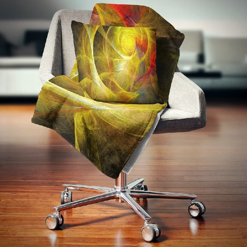 Queen - size blankets for standard - sized bedsDesignart 'Bright Yellow Stormy Sky' Abstract Throw Blanket Queen - size blankets for standard - sized bedsDesignart 'Bright Yellow Stormy Sky' Abstract Throw Blanket