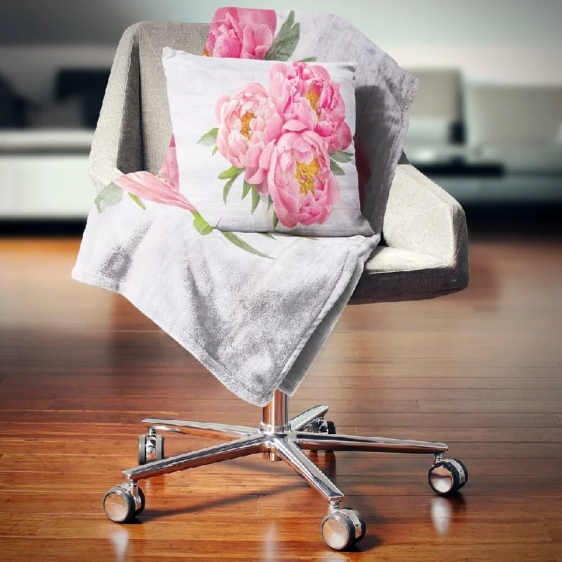 Bamboo fiber blankets with natural antibacterial propertiesDesignart 'Bunch of Peony Flowers In Vase' Floral Throw Blanket