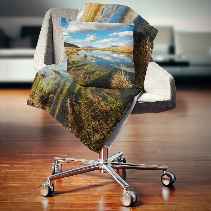 Mohair blankets with a unique sheen and softnessDesignart 'Clouds Reflecting in Mountain Lake' Landscape Fleece Throw Blanket Mohair blankets with a unique sheen and softnessDesignart 'Clouds Reflecting in Mountain Lake' Landscape Fleece Throw Blanket