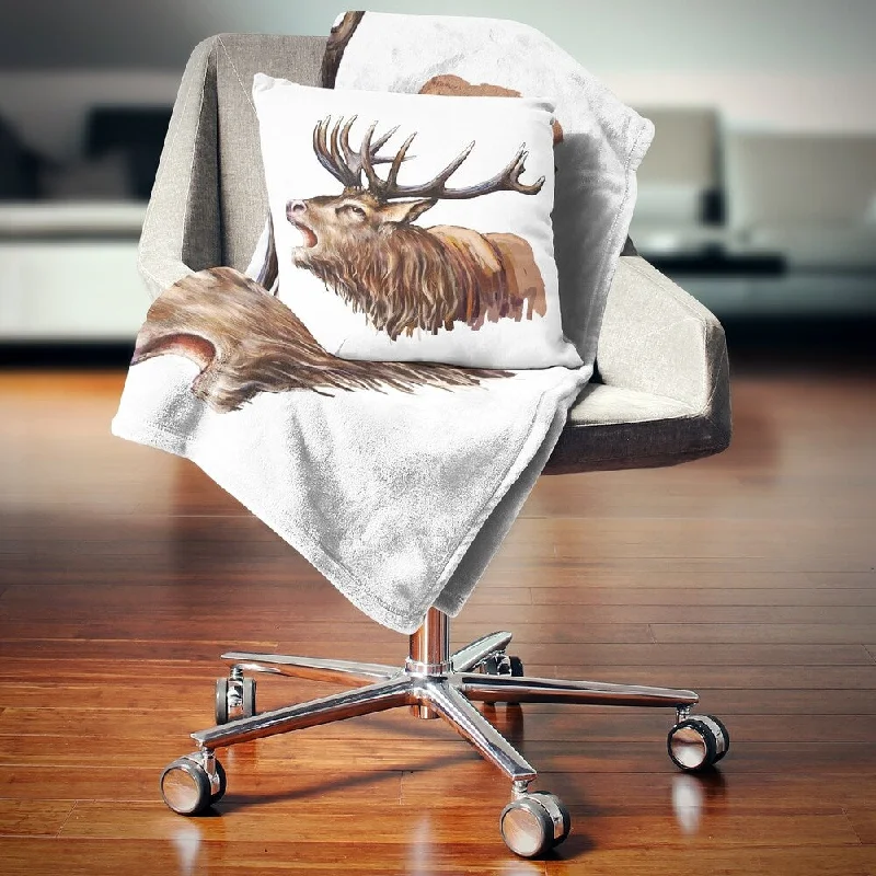 King - size blankets to cover large beds comfortablyDesignart 'Deer Head Illustration Art' Animal Throw Blanket King - size blankets to cover large beds comfortablyDesignart 'Deer Head Illustration Art' Animal Throw Blanket