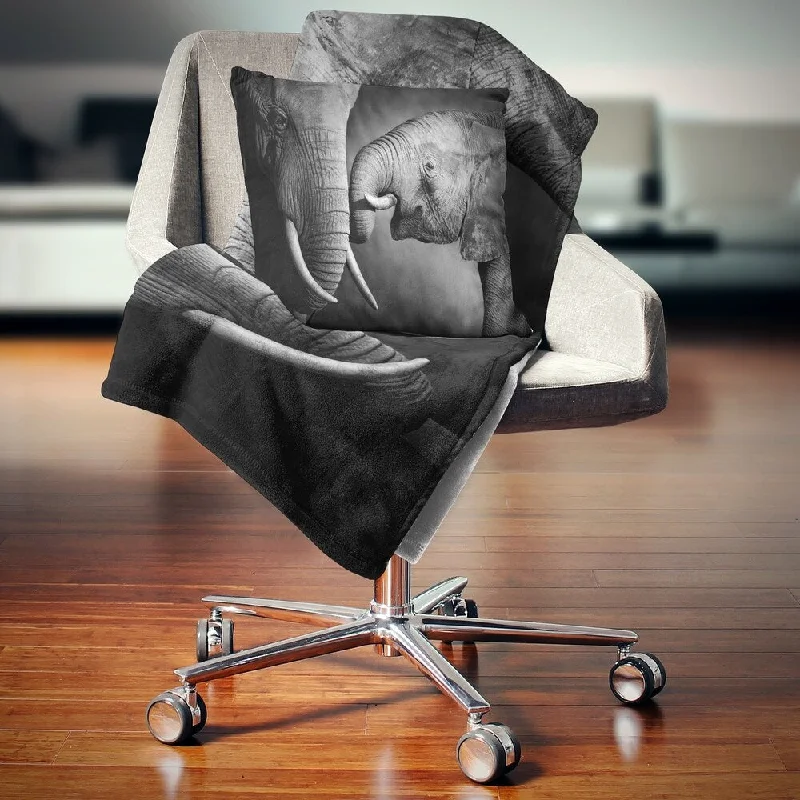 Recycled polyester blankets for an eco - conscious optionDesignart 'Elephants Showing Affection' Abstract Throw Blanket Recycled polyester blankets for an eco - conscious optionDesignart 'Elephants Showing Affection' Abstract Throw Blanket