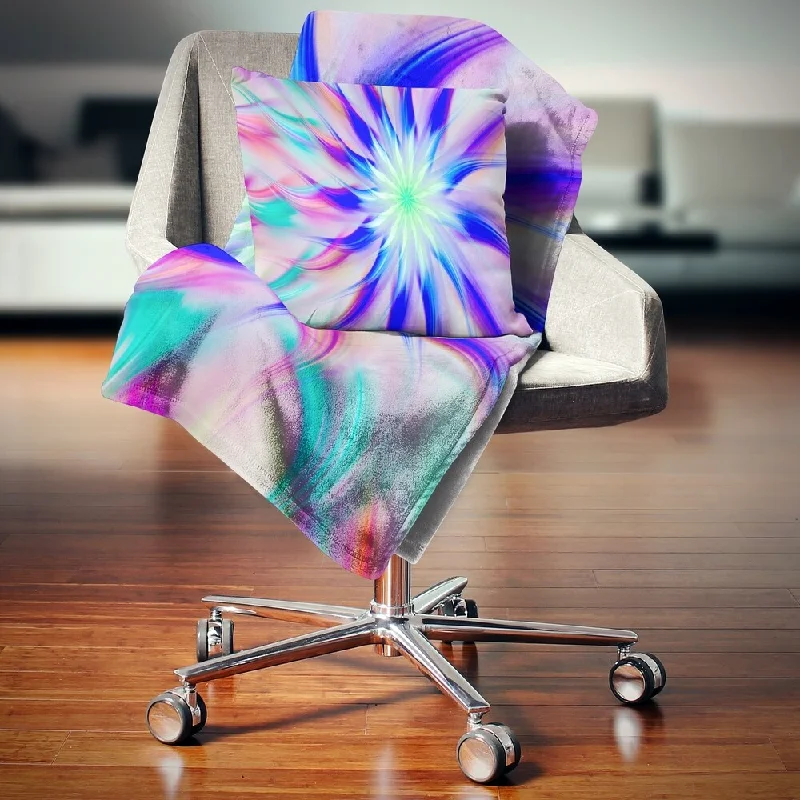 Silk blankets with a smooth and elegant touchDesignart 'Exotic Blue Fractal Spiral Flower' Abstract Throw Blanket Silk blankets with a smooth and elegant touchDesignart 'Exotic Blue Fractal Spiral Flower' Abstract Throw Blanket