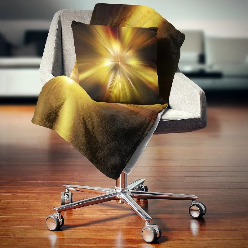 Synthetic fiber blend blankets for a budget - friendly choiceDesignart 'Explosion of Golden Hue' Abstract Throw Blanket Synthetic fiber blend blankets for a budget - friendly choiceDesignart 'Explosion of Golden Hue' Abstract Throw Blanket
