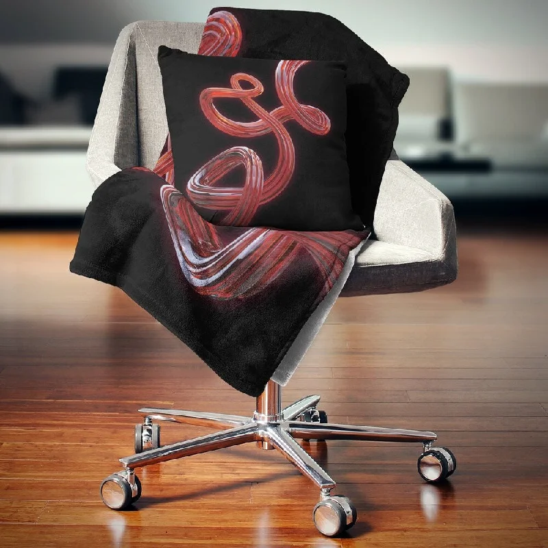 Silk blankets with a smooth and elegant touchDesignart 'Flexible Caramel Line on Black' Abstract Throw Blanket Silk blankets with a smooth and elegant touchDesignart 'Flexible Caramel Line on Black' Abstract Throw Blanket