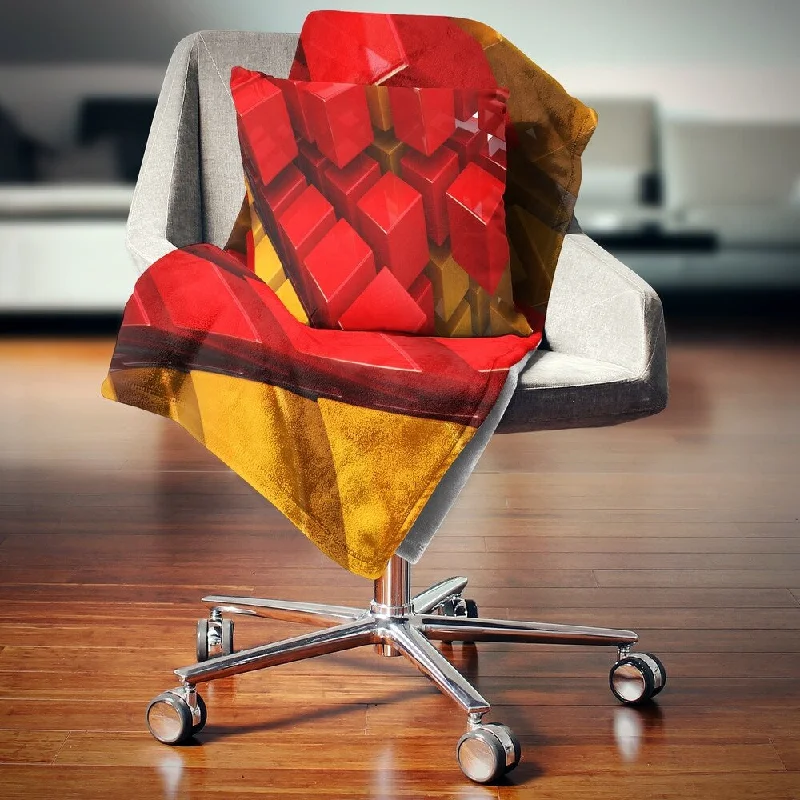 Cashmere blankets for ultimate softness and luxuryDesignart 'Fractal 3D Red N Yellow Cubes' Contemporary Throw Blanket Cashmere blankets for ultimate softness and luxuryDesignart 'Fractal 3D Red N Yellow Cubes' Contemporary Throw Blanket