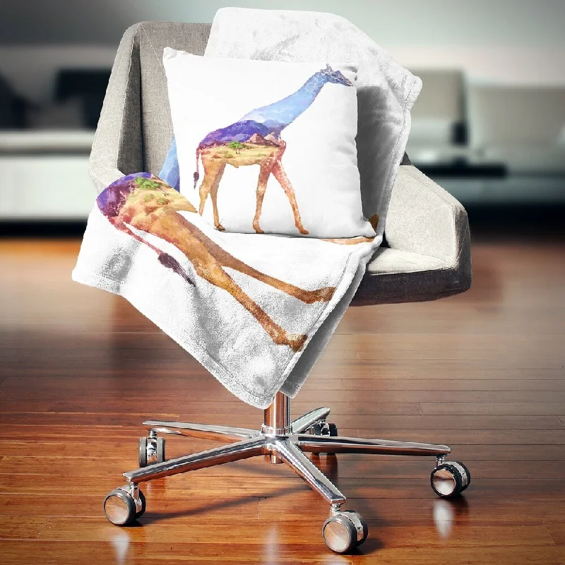 Wool blankets with natural warmth and insulationDesignart 'Giraffe Double Exposure Illustration' Animal Throw Blanket Wool blankets with natural warmth and insulationDesignart 'Giraffe Double Exposure Illustration' Animal Throw Blanket