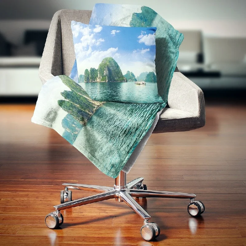 Synthetic fiber blend blankets for a budget - friendly choiceDesignart 'Ha Long Bay in Vietnam' Seascape Throw Blanket Synthetic fiber blend blankets for a budget - friendly choiceDesignart 'Ha Long Bay in Vietnam' Seascape Throw Blanket