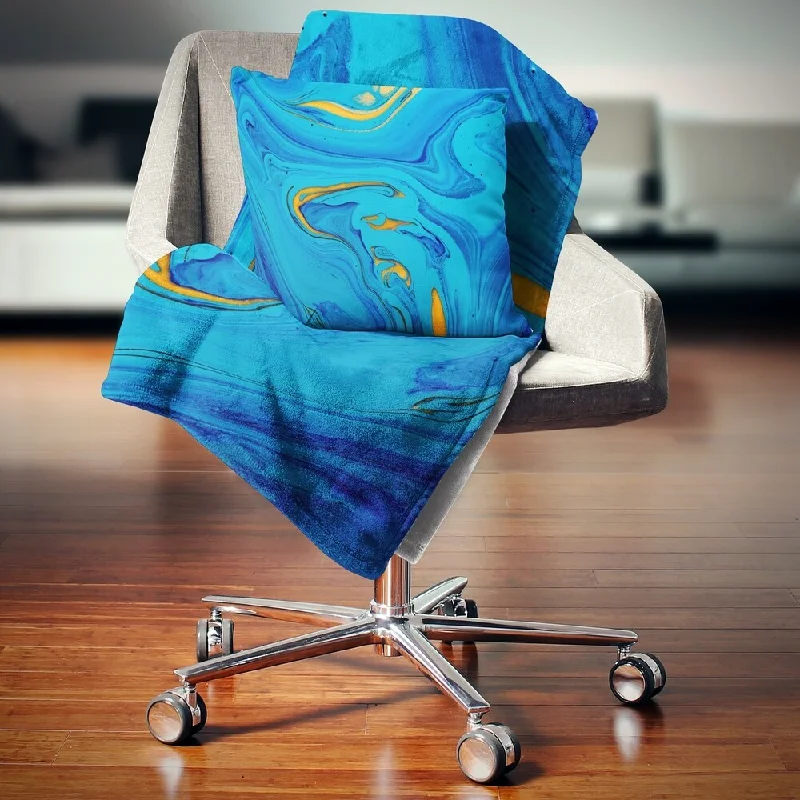 Cotton blankets for breathability and a lightweight feelDesignart 'Light Blue Abstract Acrylic Paint Mix' Abstract Throw Blanket Cotton blankets for breathability and a lightweight feelDesignart 'Light Blue Abstract Acrylic Paint Mix' Abstract Throw Blanket