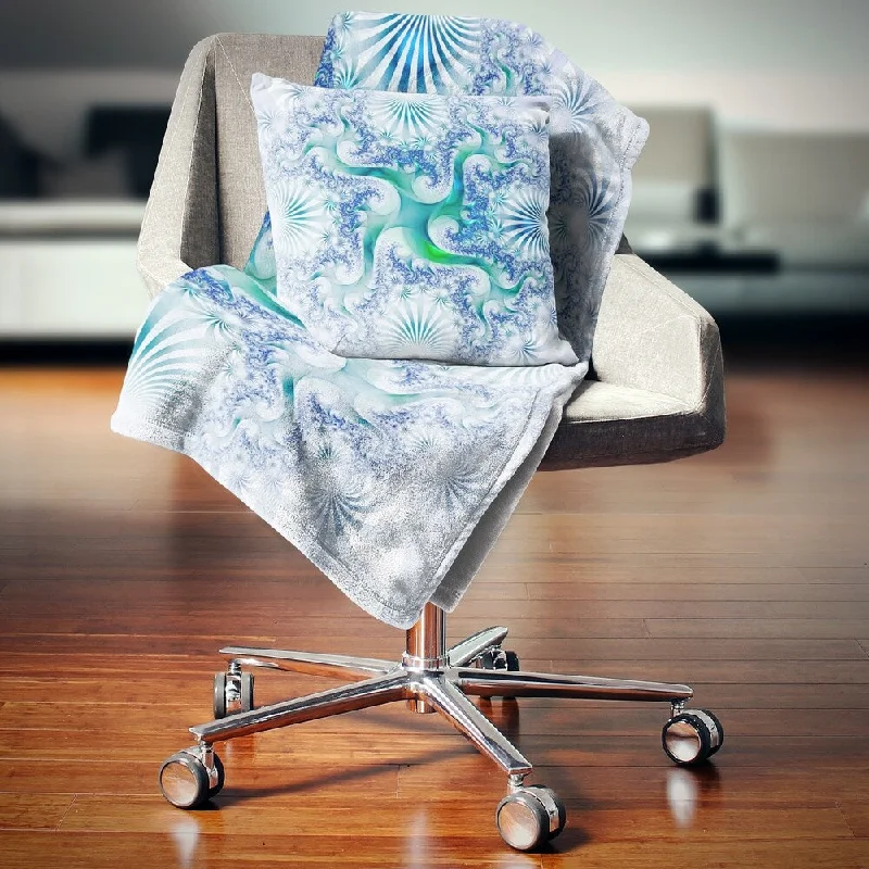 Bamboo fiber blankets with natural antibacterial propertiesDesignart 'Light Blue and Green Fractal Design' Abstract Throw Blanket Bamboo fiber blankets with natural antibacterial propertiesDesignart 'Light Blue and Green Fractal Design' Abstract Throw Blanket