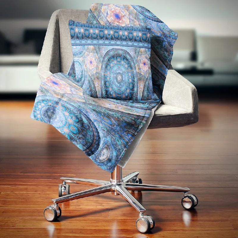 Recycled polyester blankets for an eco - conscious optionDesignart 'Light Blue Living Cells Fractal Design' Abstract Throw Blanket Recycled polyester blankets for an eco - conscious optionDesignart 'Light Blue Living Cells Fractal Design' Abstract Throw Blanket