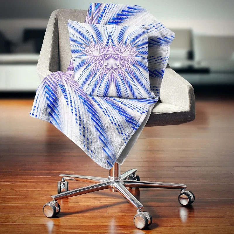 Synthetic fiber blend blankets for a budget - friendly choiceDesignart 'Light Blue Unique Fractal Flower Design' Abstract Throw Blanket Synthetic fiber blend blankets for a budget - friendly choiceDesignart 'Light Blue Unique Fractal Flower Design' Abstract Throw Blanket