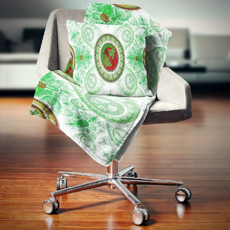 Synthetic fiber blend blankets for a budget - friendly choiceDesignart 'Light Green Psychedelic Relaxing Art' Abstract Throw Blanket Synthetic fiber blend blankets for a budget - friendly choiceDesignart 'Light Green Psychedelic Relaxing Art' Abstract Throw Blanket