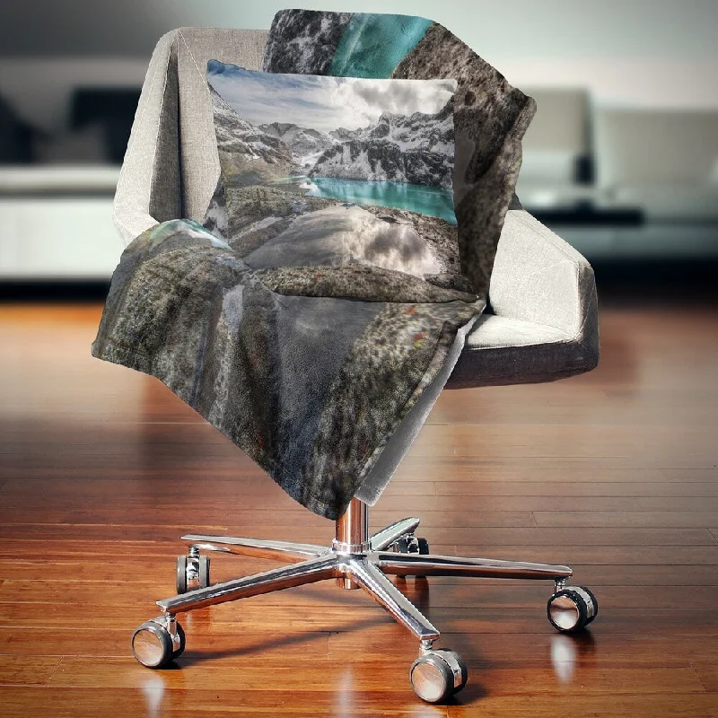 Rayon from bamboo blankets for a silky and breathable feelDesignart 'Mountain Creek under Cloudy Sky' Landscape Fleece Throw Blanket Rayon from bamboo blankets for a silky and breathable feelDesignart 'Mountain Creek under Cloudy Sky' Landscape Fleece Throw Blanket