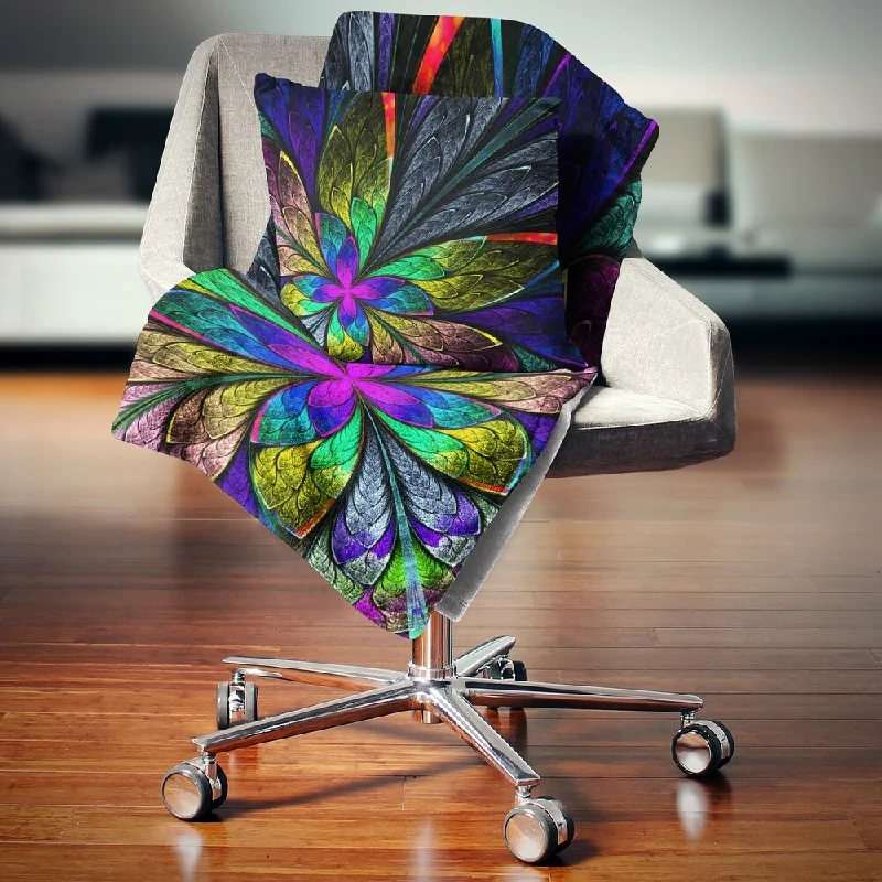 Mohair blankets with a unique sheen and softnessDesignart 'Multi Color Fractal Flower Pattern' Floral Throw Blanket Mohair blankets with a unique sheen and softnessDesignart 'Multi Color Fractal Flower Pattern' Floral Throw Blanket