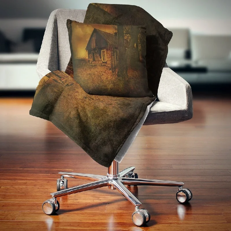 Recycled polyester blankets for an eco - conscious optionDesignart 'Old House Landscape' Photography Throw Blanket Recycled polyester blankets for an eco - conscious optionDesignart 'Old House Landscape' Photography Throw Blanket