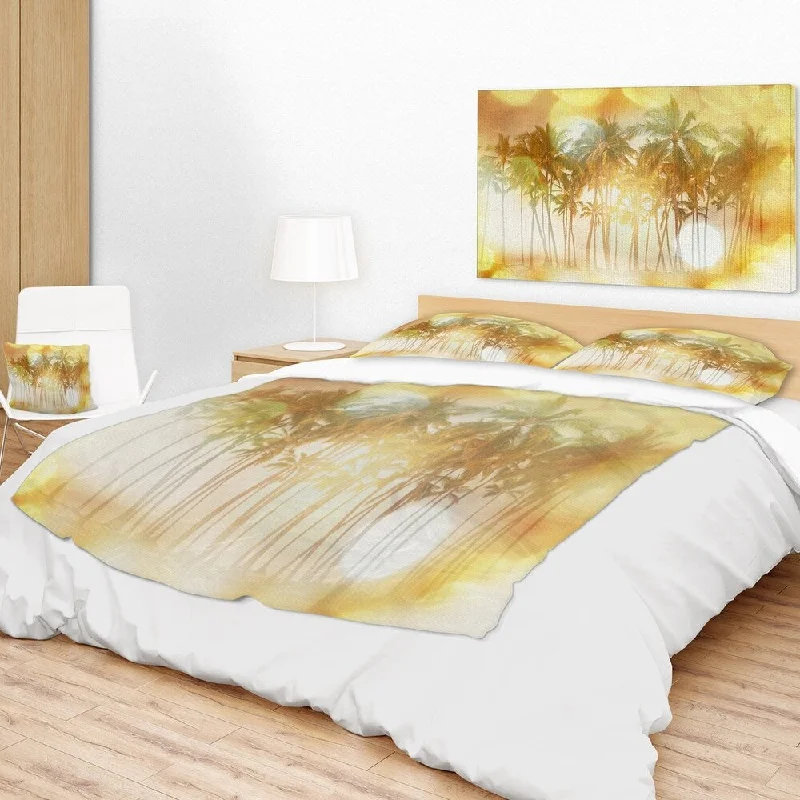 Microfiber blankets that are durable and easy to care forDesignart 'Palms in Serene Tropical Beach' Landscape Fleece Throw Blanket