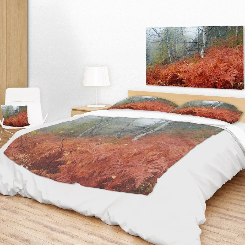 Microfiber blankets that are durable and easy to care forDesignart 'Red Fern in Foggy Fall Fay' Landscape Photo Throw Blanket Microfiber blankets that are durable and easy to care forDesignart 'Red Fern in Foggy Fall Fay' Landscape Photo Throw Blanket