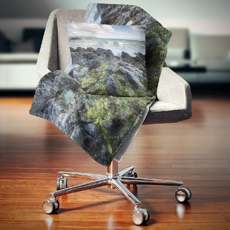 Rayon from bamboo blankets for a silky and breathable feelDesignart 'Rocky North Ireland' Seashore Photography Throw Blanket Rayon from bamboo blankets for a silky and breathable feelDesignart 'Rocky North Ireland' Seashore Photography Throw Blanket