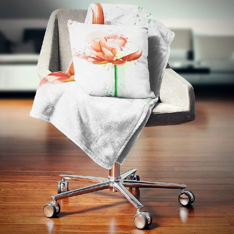 Alpaca wool blankets for a hypoallergenic and warm optionDesignart 'Rose with Stem and Paint Splashes' Floral Throw Blanket Alpaca wool blankets for a hypoallergenic and warm optionDesignart 'Rose with Stem and Paint Splashes' Floral Throw Blanket